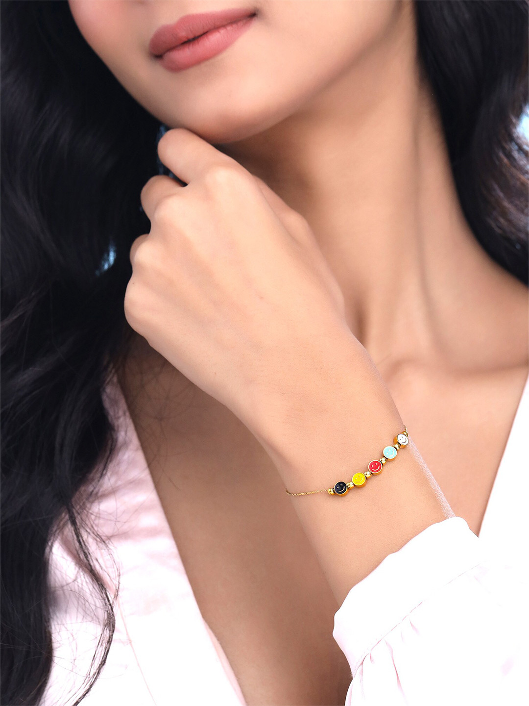 Yellow Chimes Gold-Plated Charm Bracelet