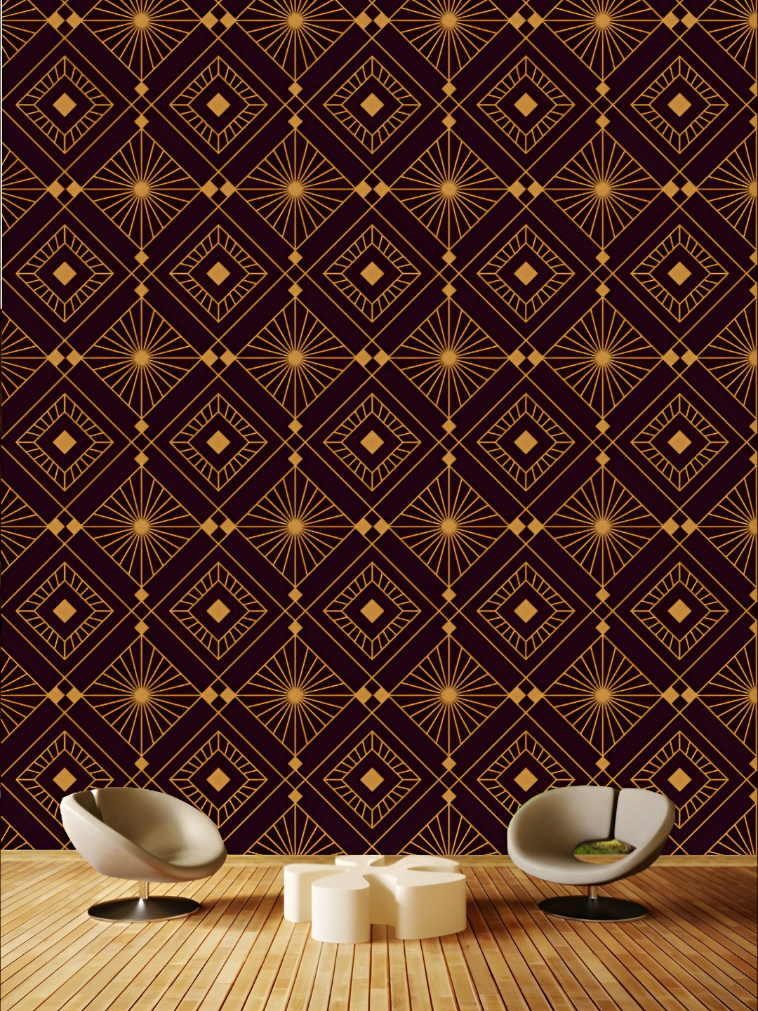 Aura Black Printed Self-Adhesive Wall Sicker