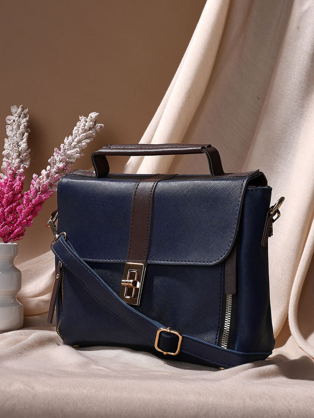 LEGAL BRIBE PU Structured Handheld Sling Bag For Women