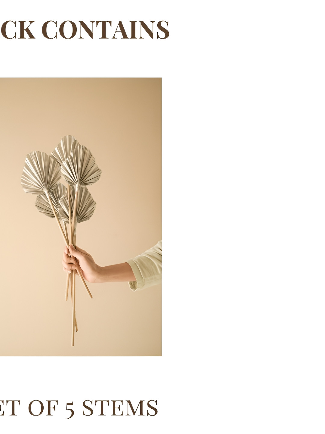 ArteCasa Silver-Toned 5 Pieces Palm Artificial Flower