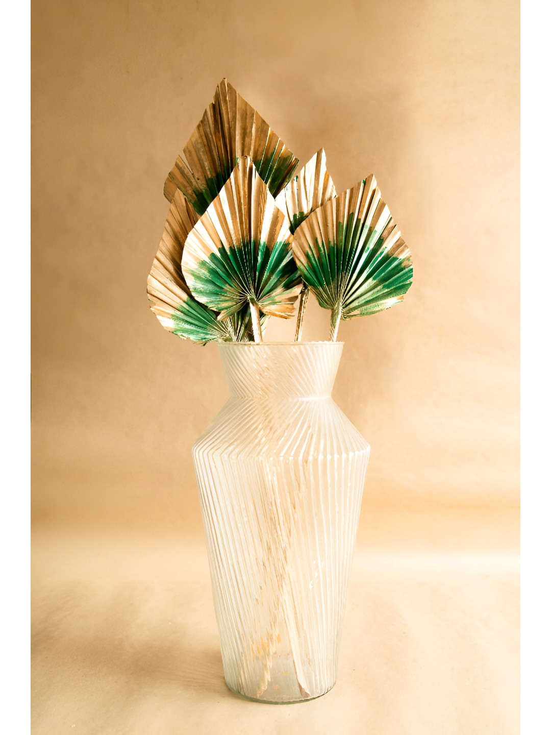 ArteCasa Gold-Toned 5 Pieces Palm Artificial Flower