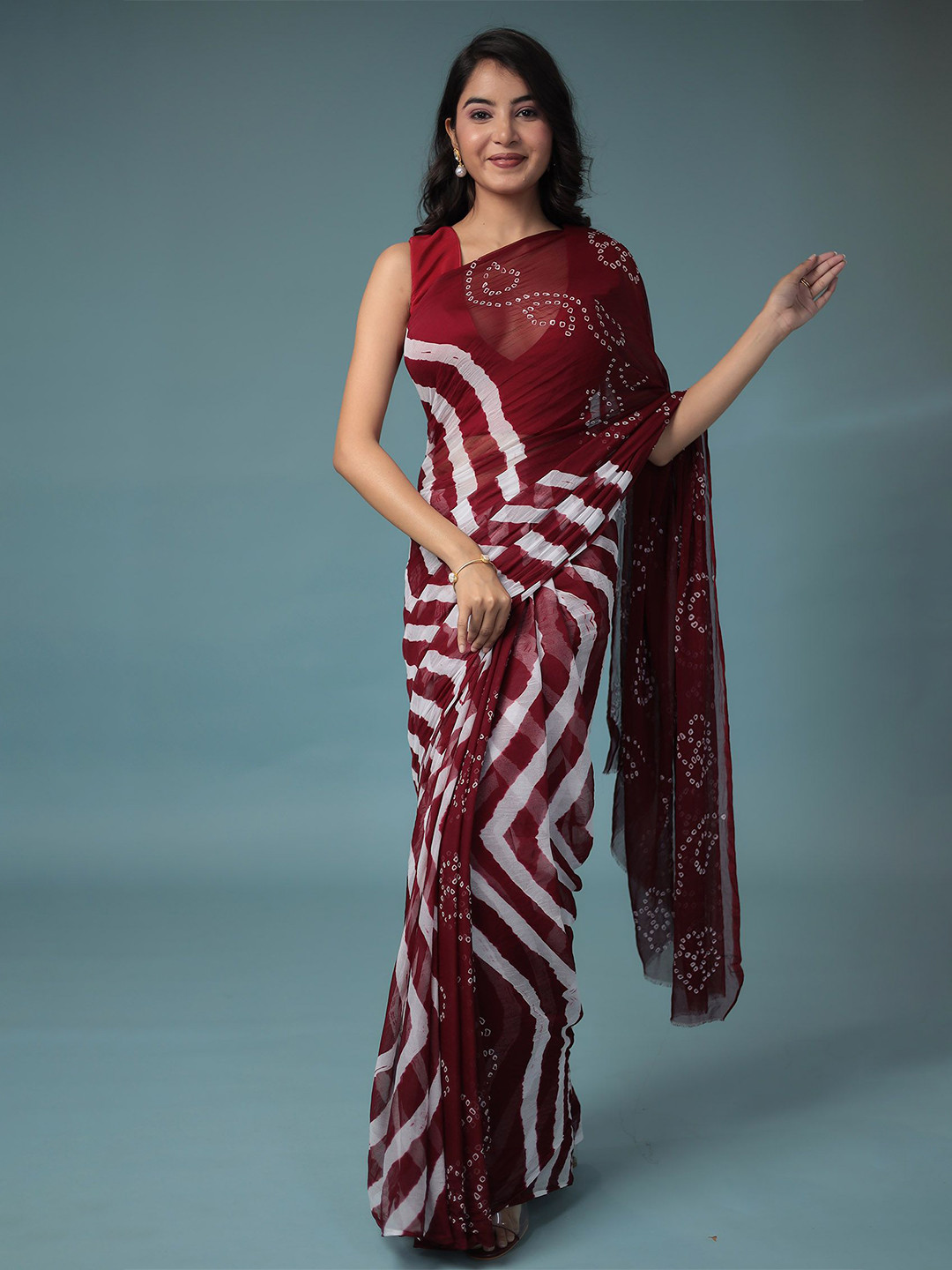 ZARI Bandhani  Saree