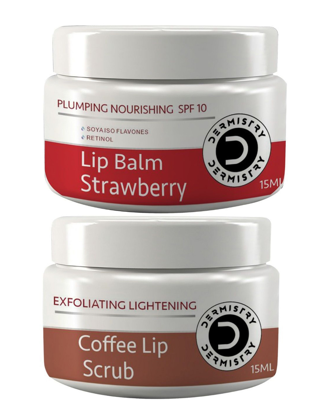 Vigini Set Of 2 Pigmentation Removal Coffee Lip Scrub & Strawberry Lip Balm -15 ml Each