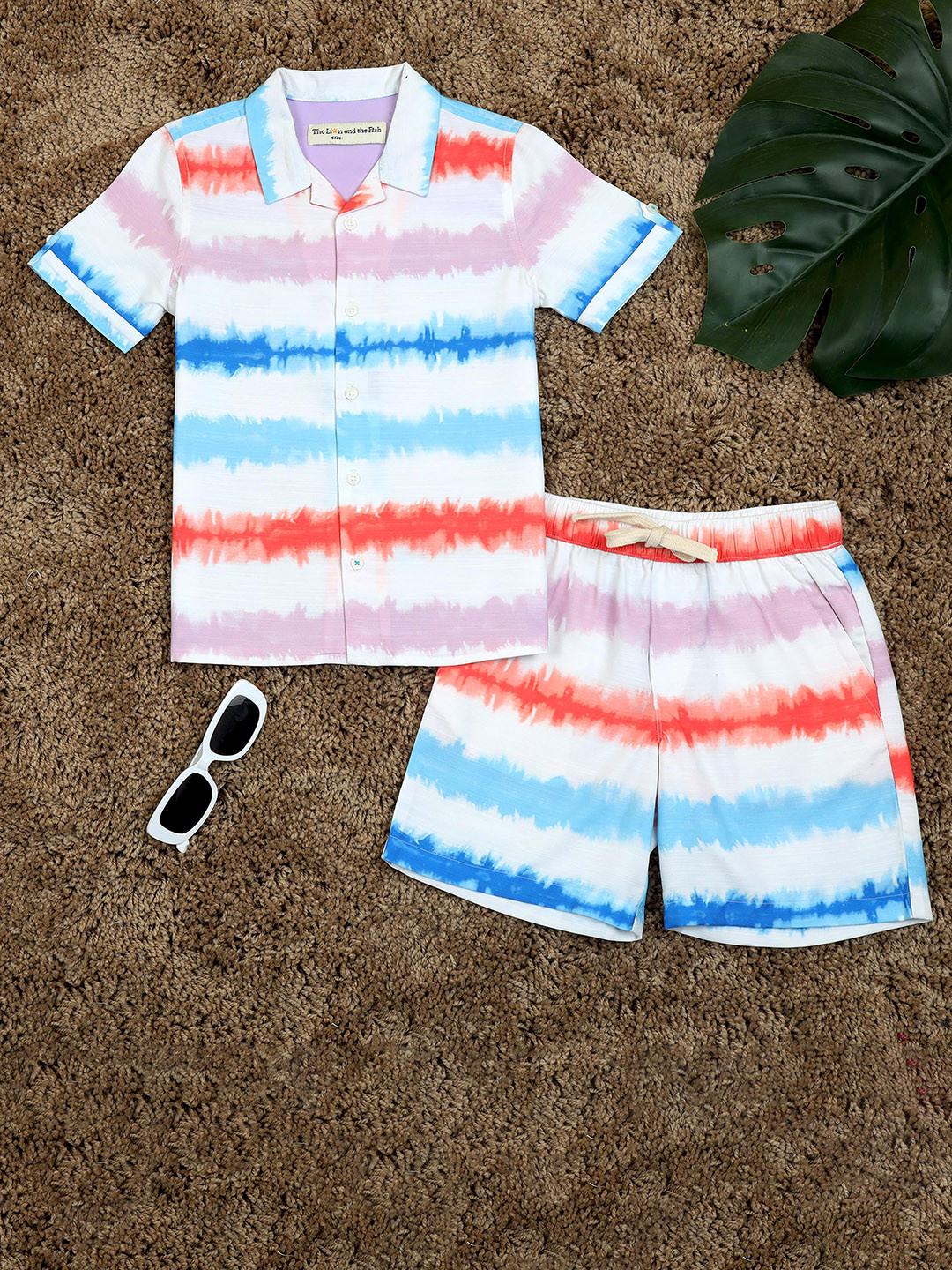 The Lion and The Fish Unisex Watercolor Print Shirt & Short Co-Ord Set