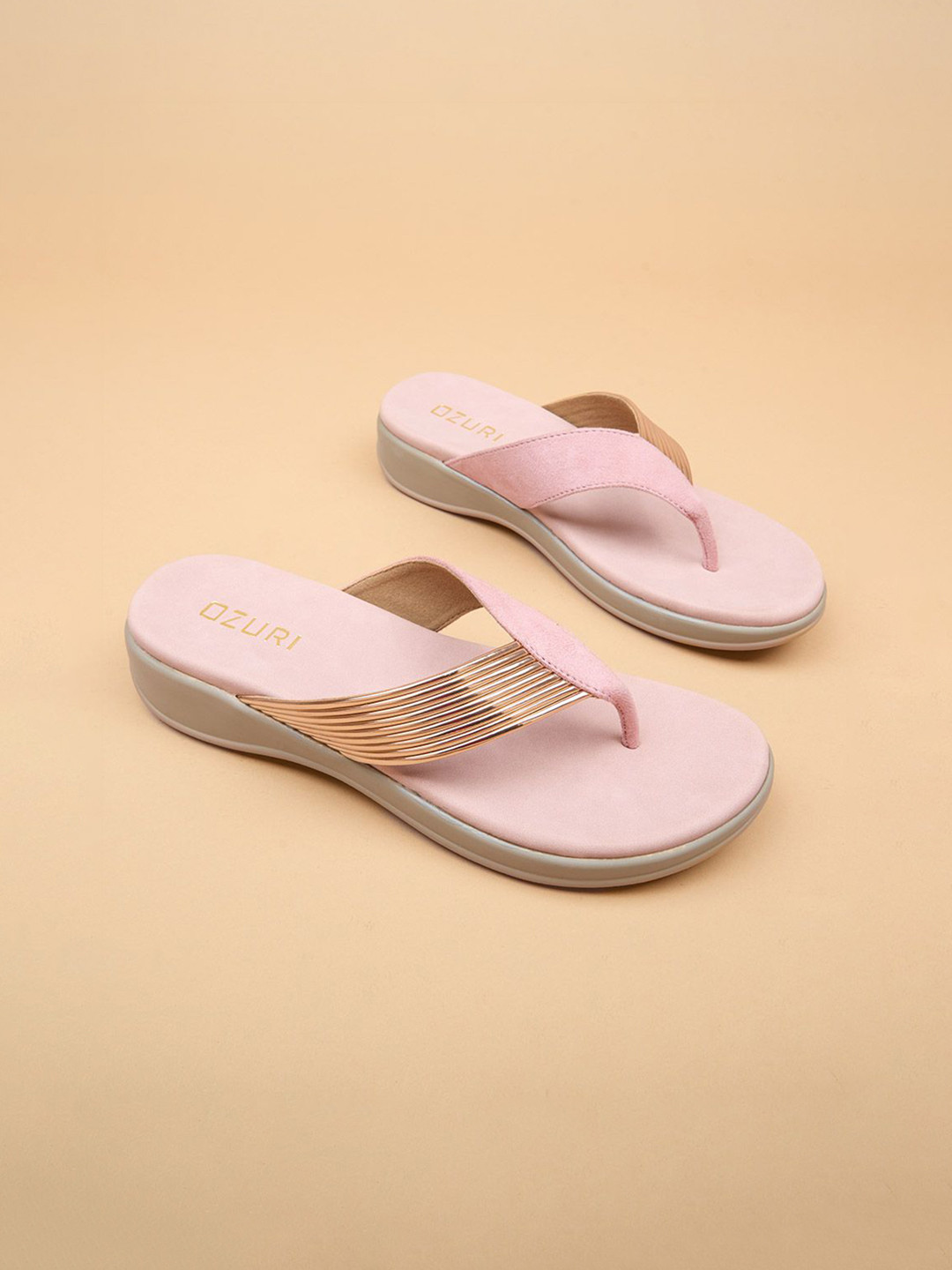 Ozuri Striped Comfort Heel Sandals