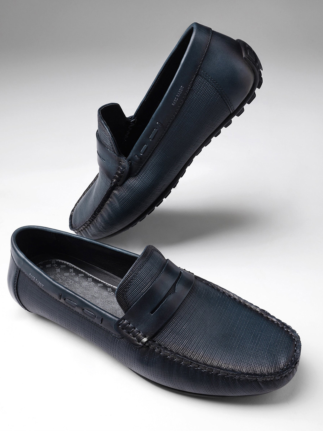 RARE RABBIT Men Saffian Textured Formal Loafers