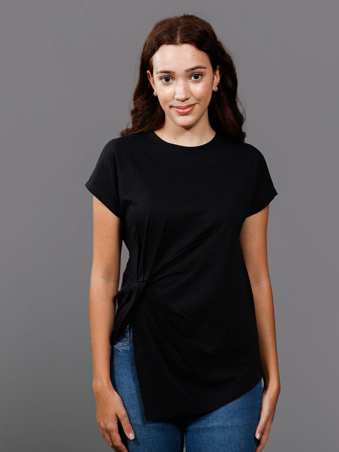Chemistry Twisted Solid Cotton Top