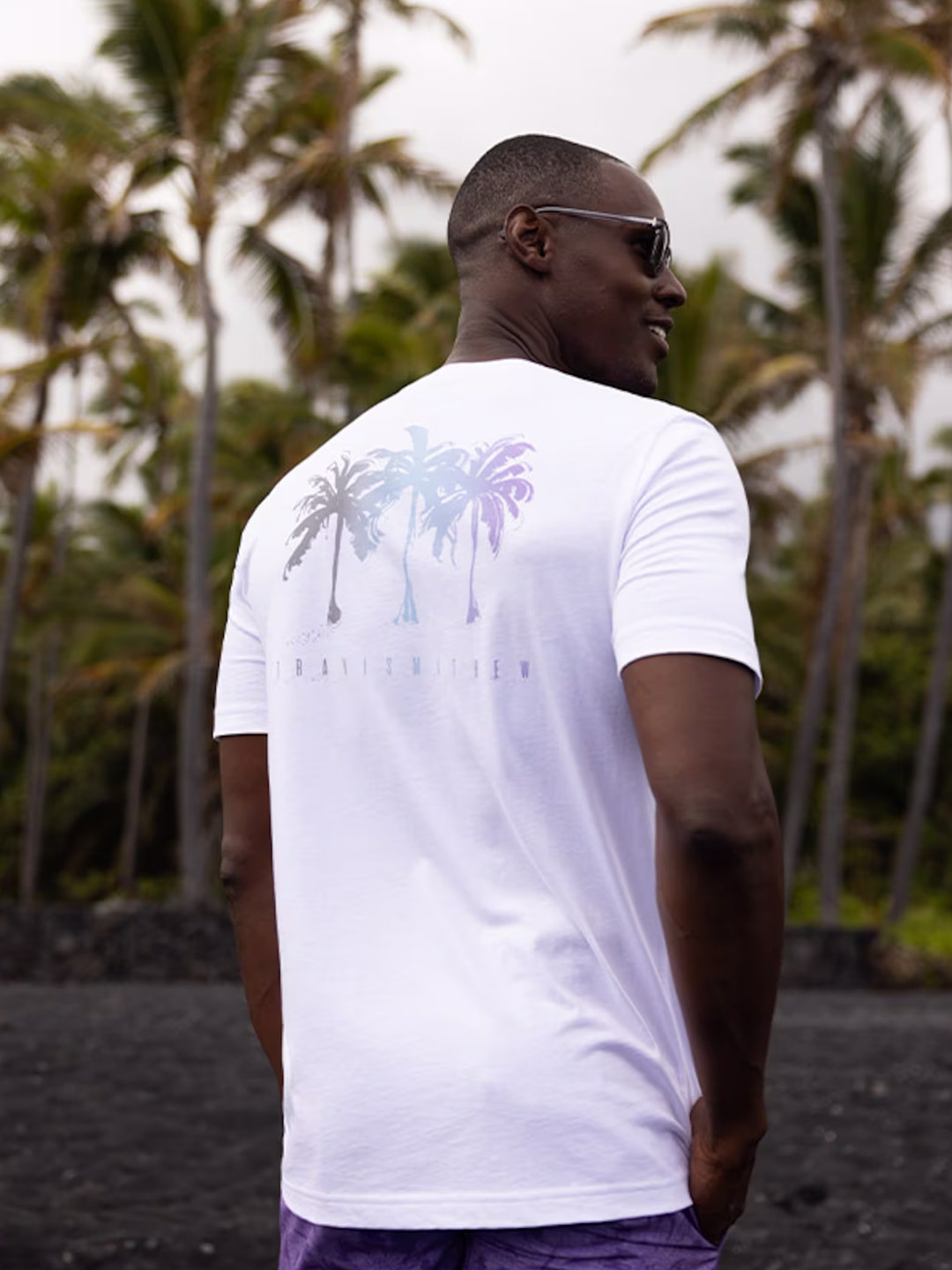 TRAVIS MATHEW Men Henley Neck Raw Edge T-shirt