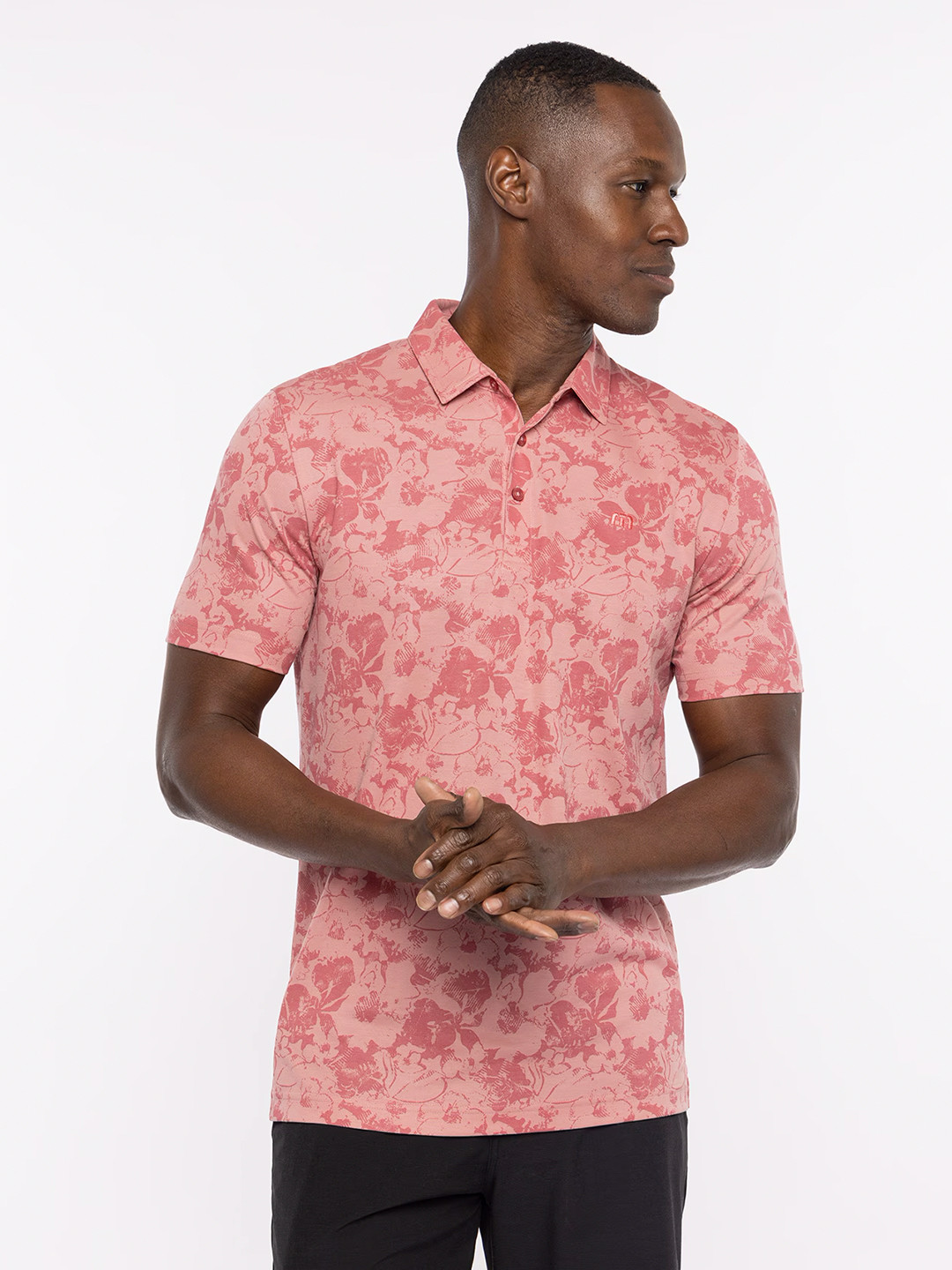 TRAVIS MATHEW Men Floral Printed Polo Collar T-shirt