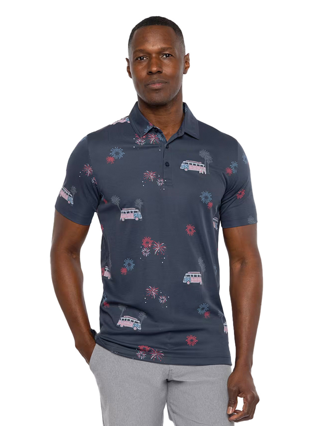 TRAVIS MATHEW Men Printed Polo Collar T-shirt