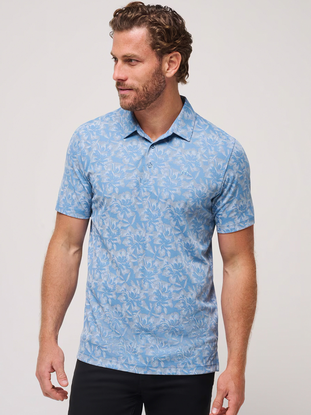 TRAVIS MATHEW Men Polo Collar Pockets T-shirt
