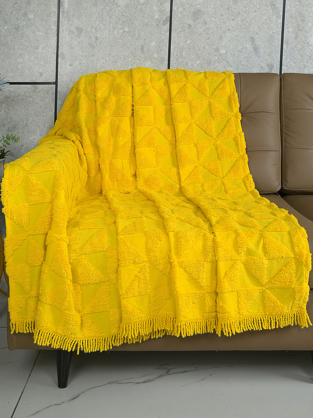 Saral Home Self-Design Cotton Throw Blanket