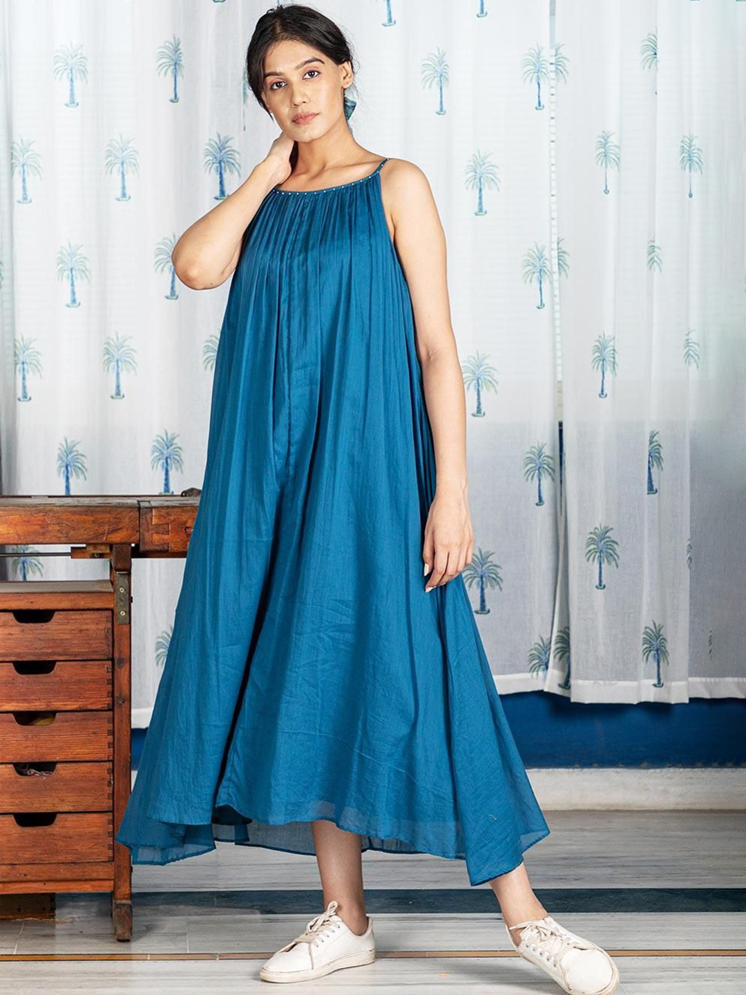 PIMU Print A-Line Midi Dress