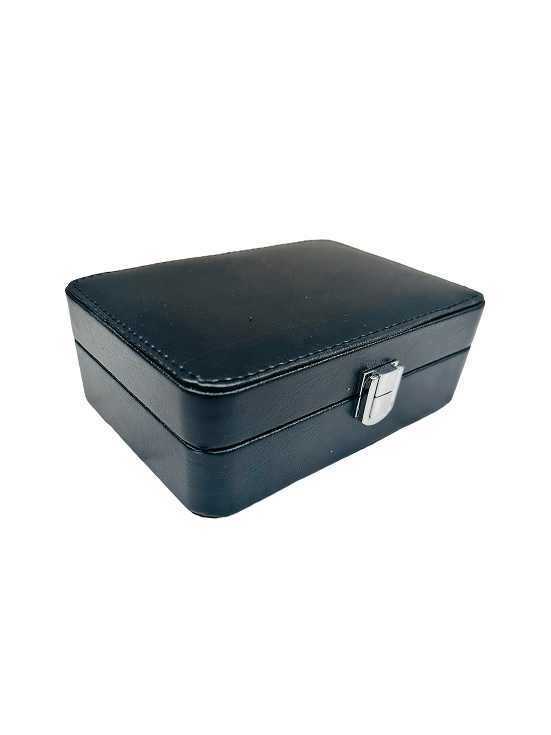 La Trove Women Black Oval Leather Jewellery Organizer Box for Wardrobe Closet
