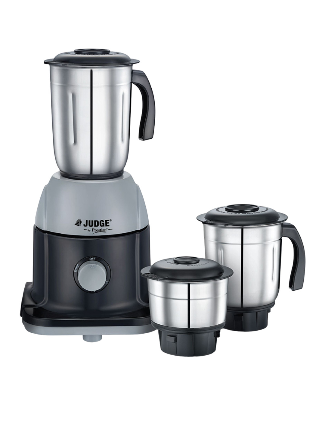 Judge By Prestige Electricals Carnival Black Stainless Steel Powerful Motor 3 Jars Wet and Dry Grinder-750W