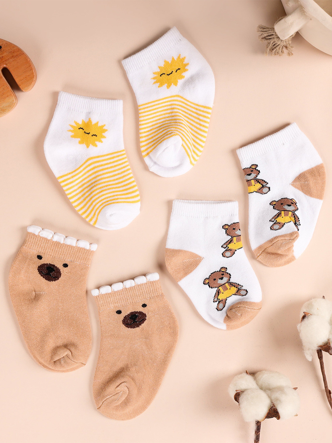 KICKS & CRAWL Infants Pack Of 3 Patterned Ankle-Length Socks