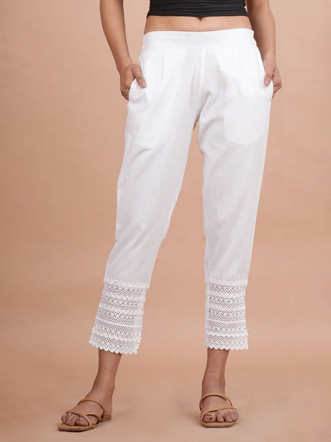 MIRAYYA Women Mid Rise Pleated Trousers