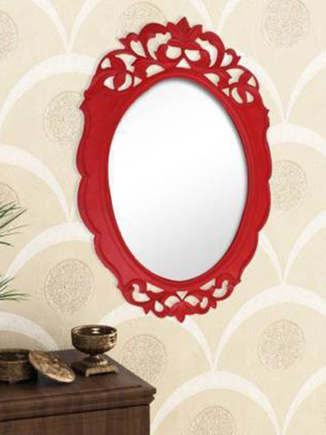 VAS collection home Red Wooden Wall Mirrors