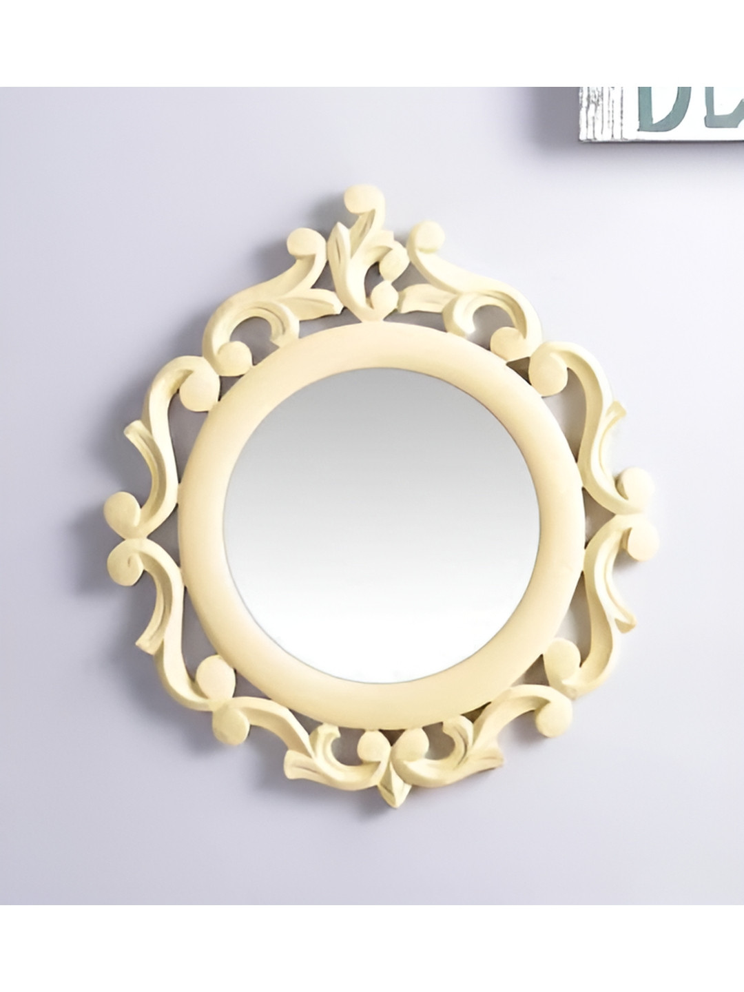 VAS collection home Cream Textured Wooden Wall Mirror