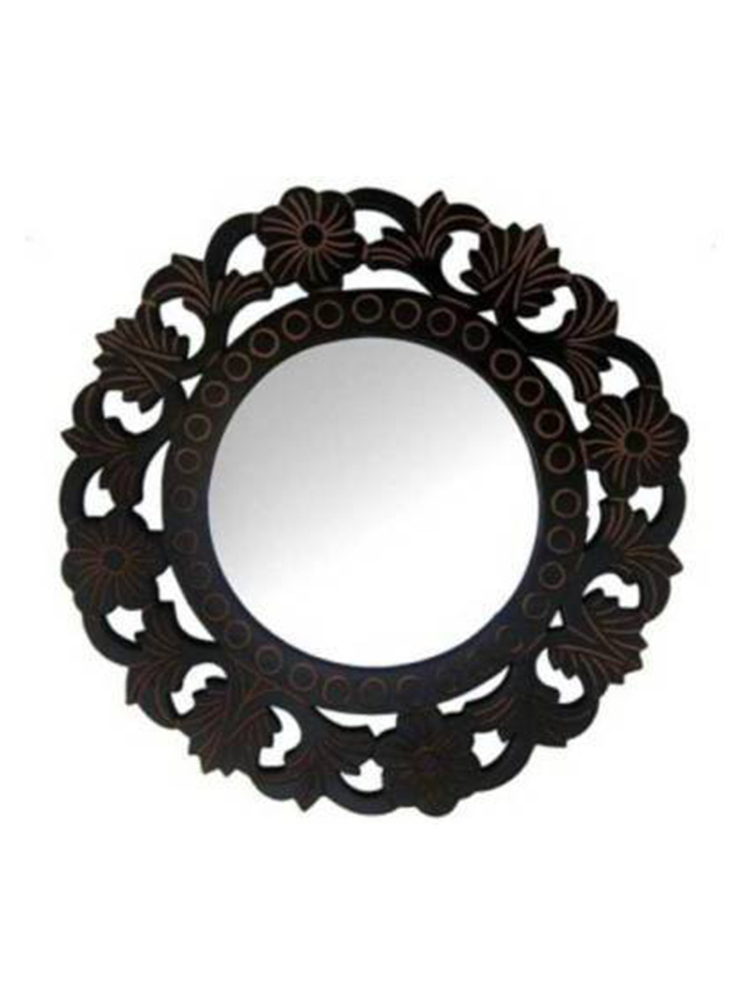 VAS collection home Black Textured Wooden Frame Wall Mirror