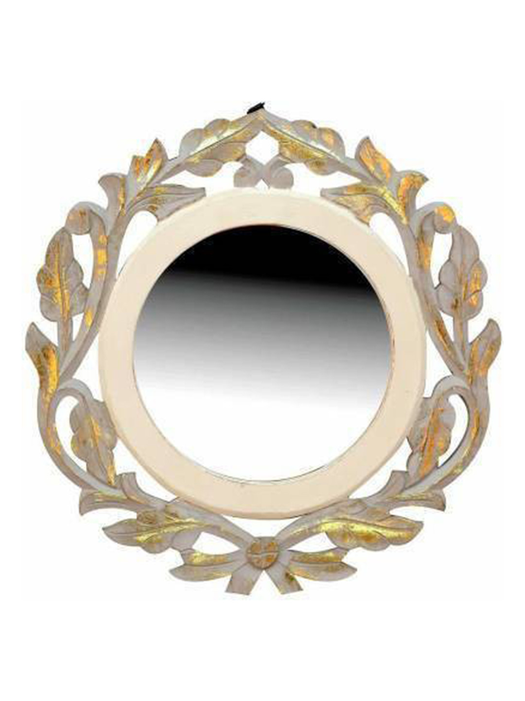 VAS collection home Cream Coloured Textured Wooden Frame Wall Mirror