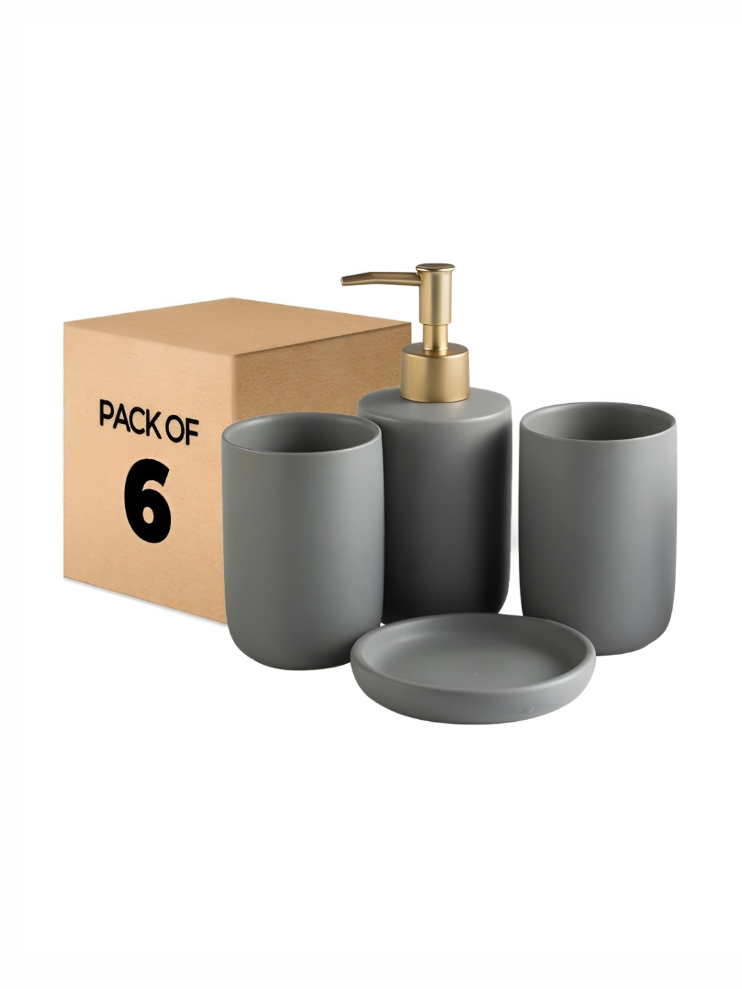 The Better Home Pack Of 6 Ceramic Bath Accessories Set