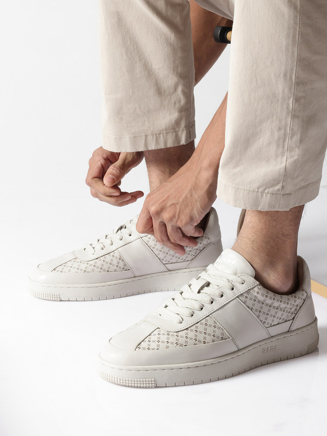 RARE RABBIT Men Galileo Stellar Perforations Leather Derbys