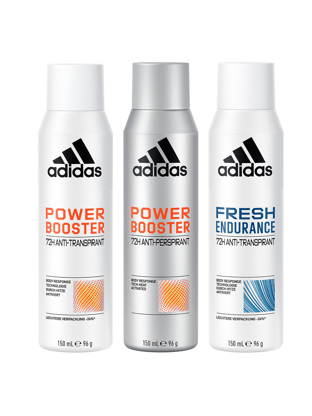 ADIDAS Set Of 3 72H Anti-Perspirant Deodorants - 96g Each