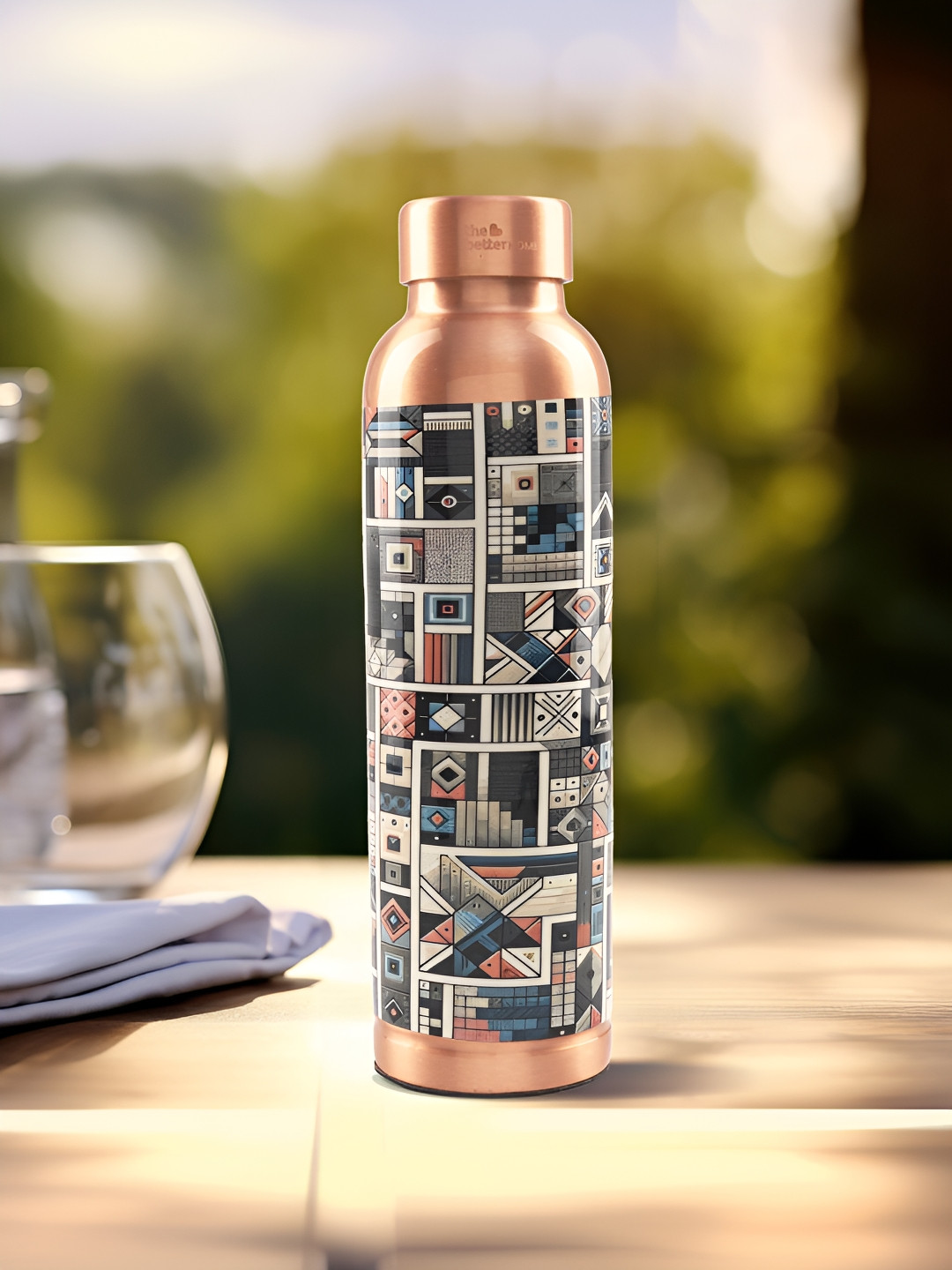 The Better Home Copper-Toned & Grey Copper Water Bottle  950ml