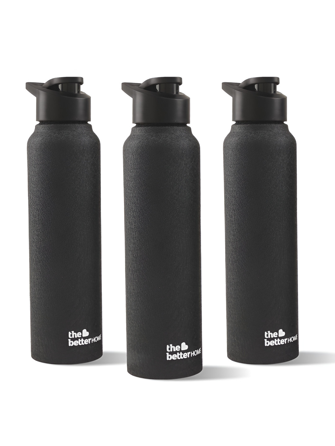 The Better Home Black Brand Logo Stainless Steel Light-weight 3 Piece Sipper - 1L