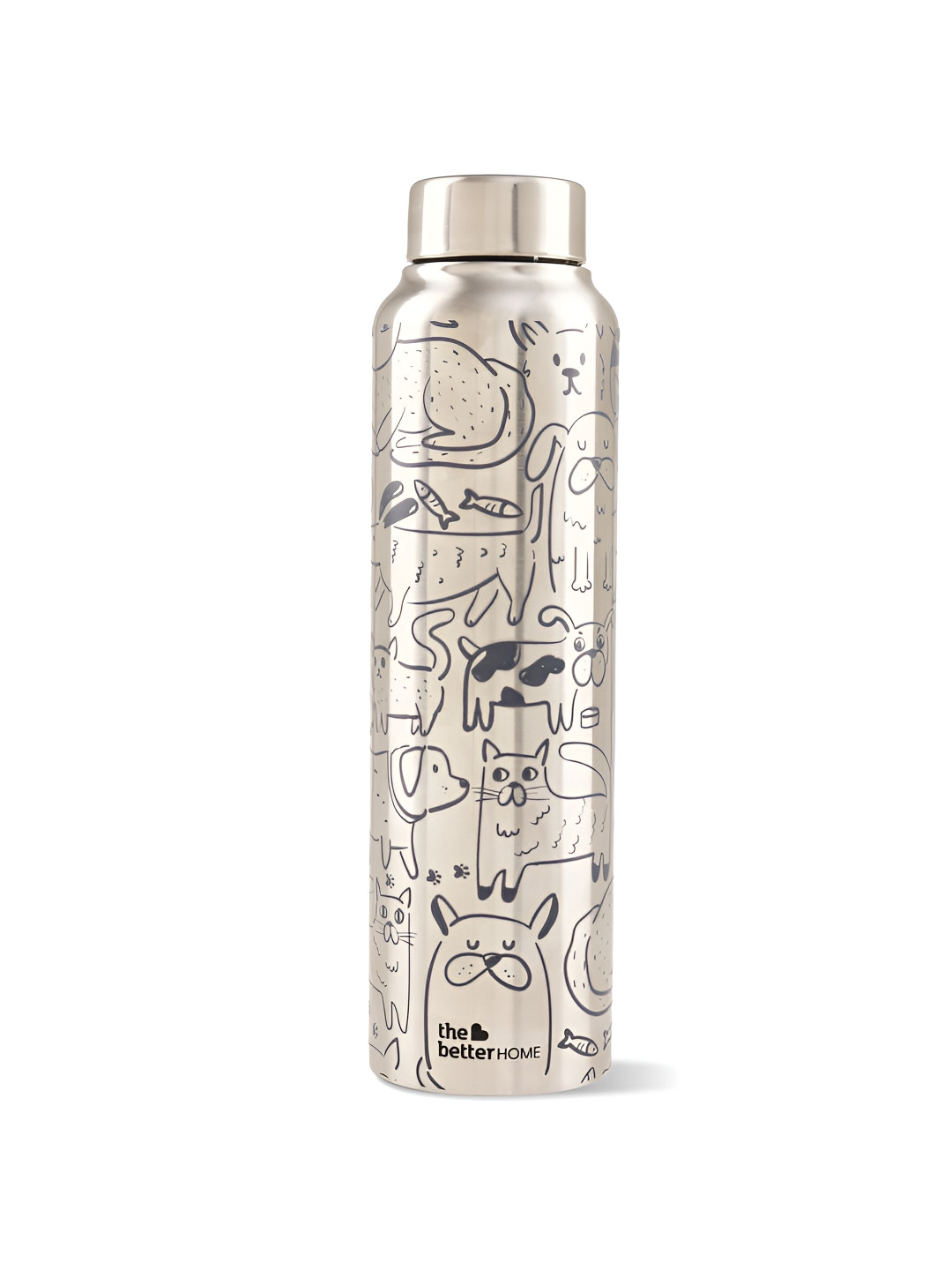 The Better Home Silver Conversational Stainless Steel Spill Proof Water Bottle - 1L