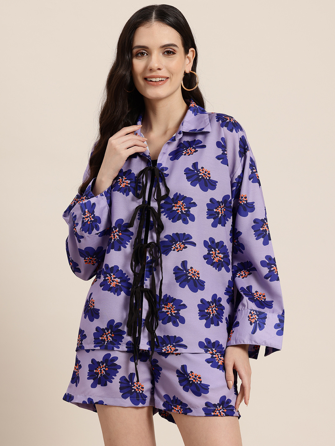 HERE&NOW Quirk Zone Graphic Printed Shirt With Shorts