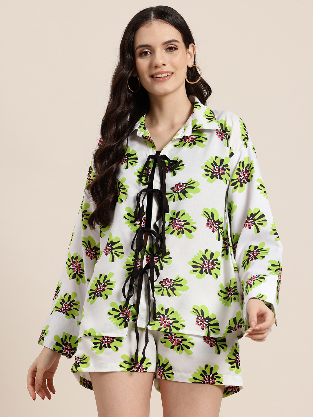 HERE&NOW Quirk Zone Graphic Printed Shirt With Shorts