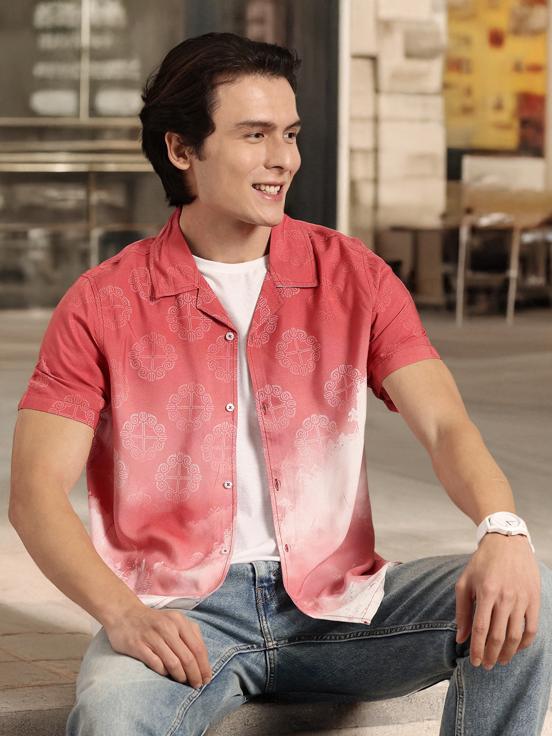 HERE&NOW Super Nature Men Printed Relaxed Fit Casual Shirt