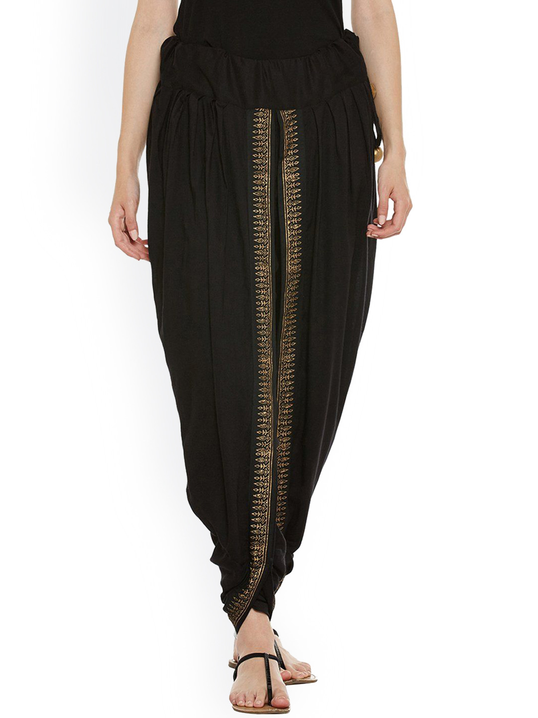 9rasa Women Block Print Mid-Rise Loose Harem Pants