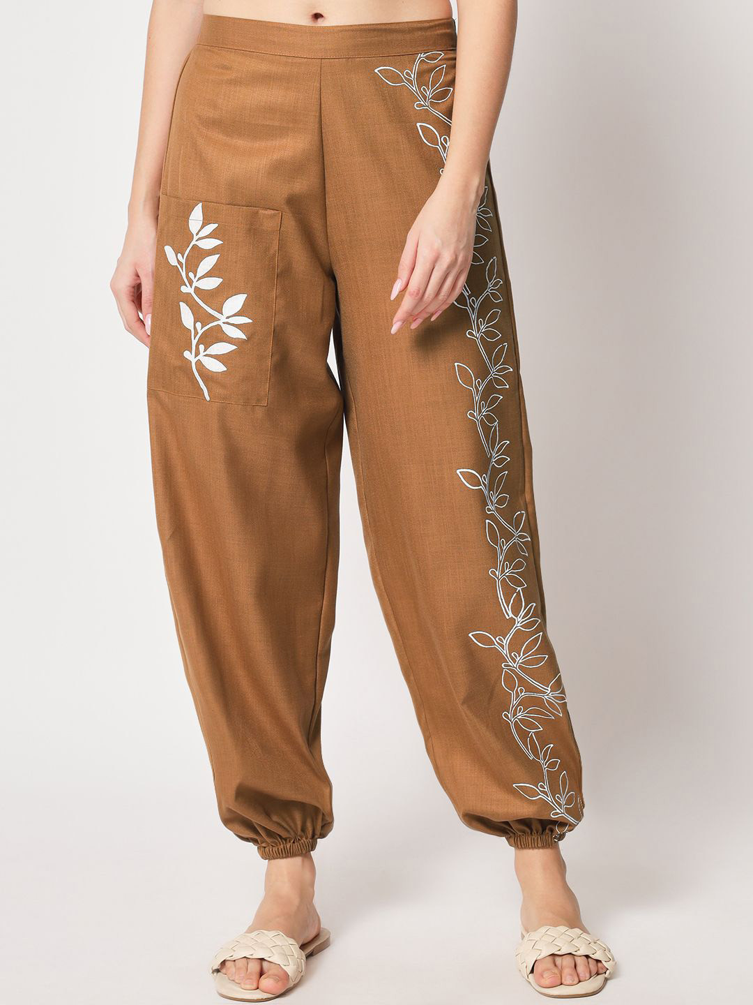 9rasa Women Block Print Pure Cotton Loose Harem Pants
