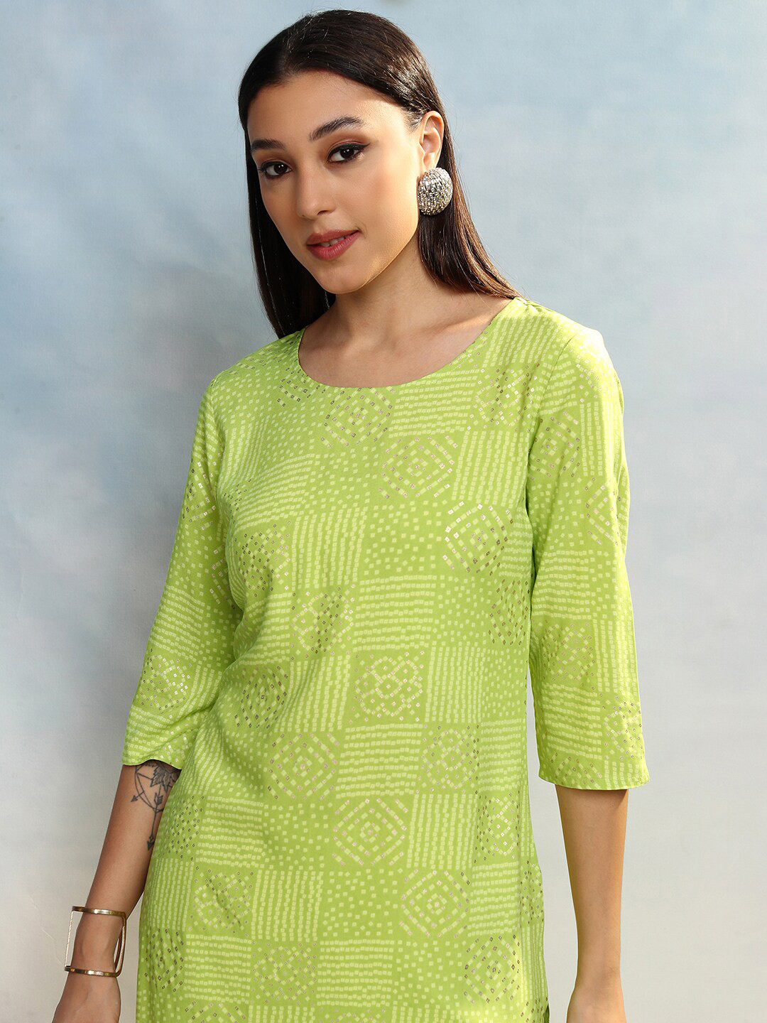 Vishudh Women Bandhani Printed Kurta
