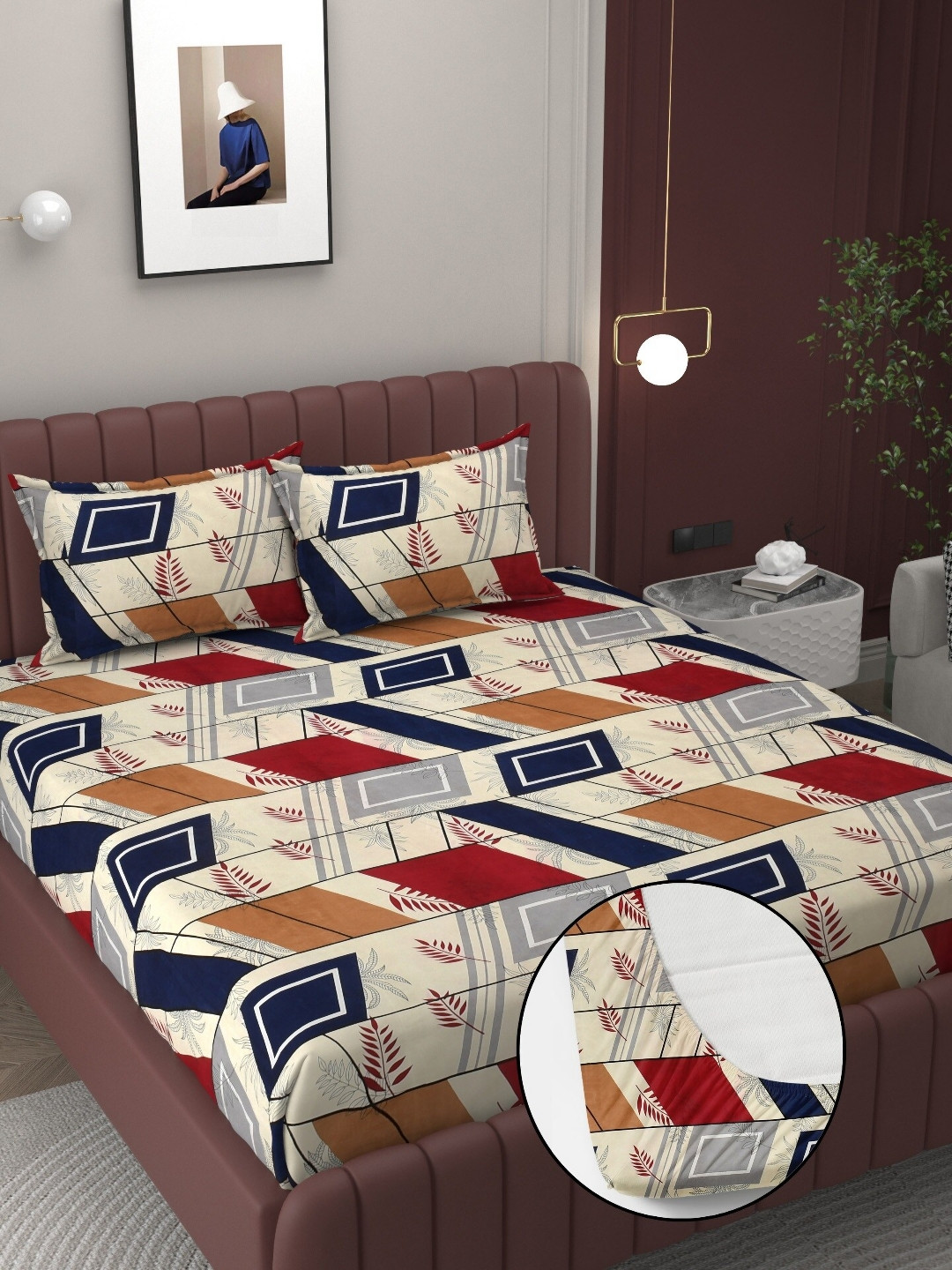 Bromwick Multicoloured Floral 210 TC Crib Bedsheet with 2 Pillow Covers