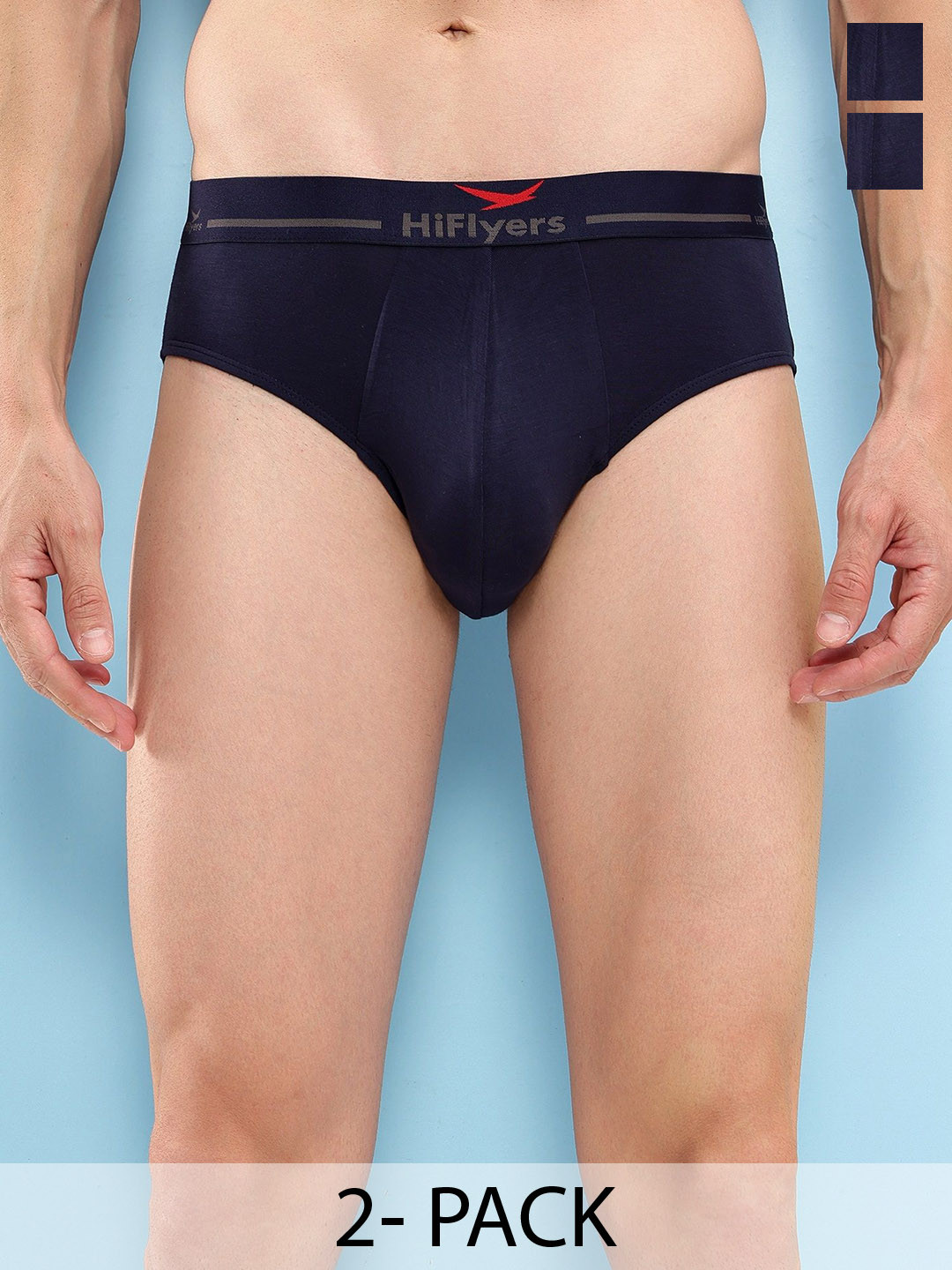 HiFlyers Men Pack of 3 Silky Soft Odour Free Micro Modal Brief HF602_PO3_NVY_S