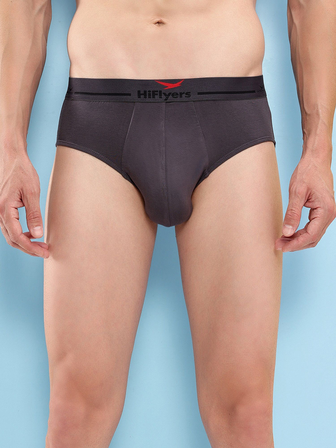 HiFlyers Men Mid-Rise Premium Basic Briefs HF602_GRY_S