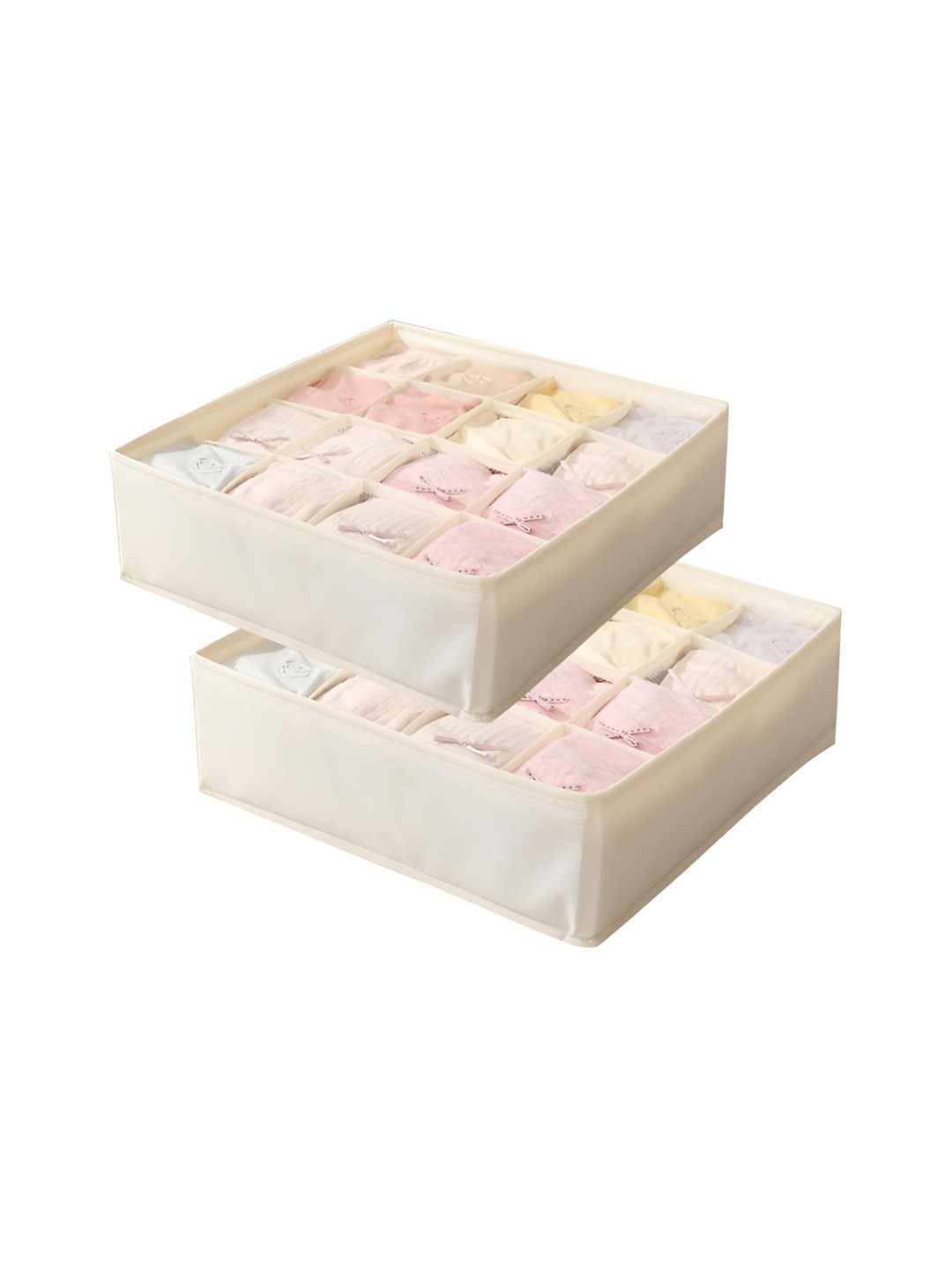 HOKIPO Beige Set of 2  Organizer for wardrobe