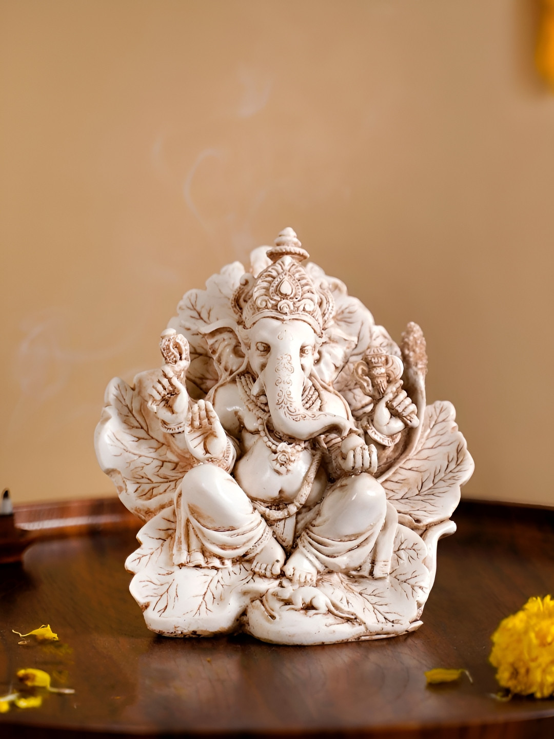 Nestasia Off White Lord Ganesha Idol Showpiece