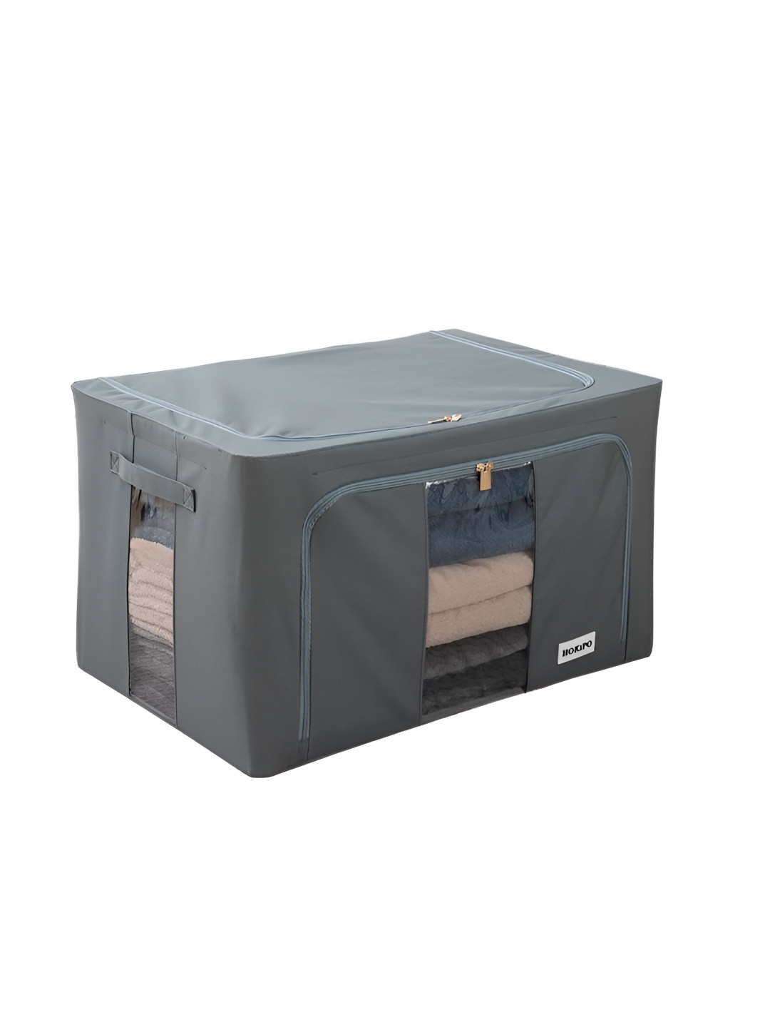 HOKIPO Grey Set of 1 Multi-Utility Foldable Storage Box Organizers