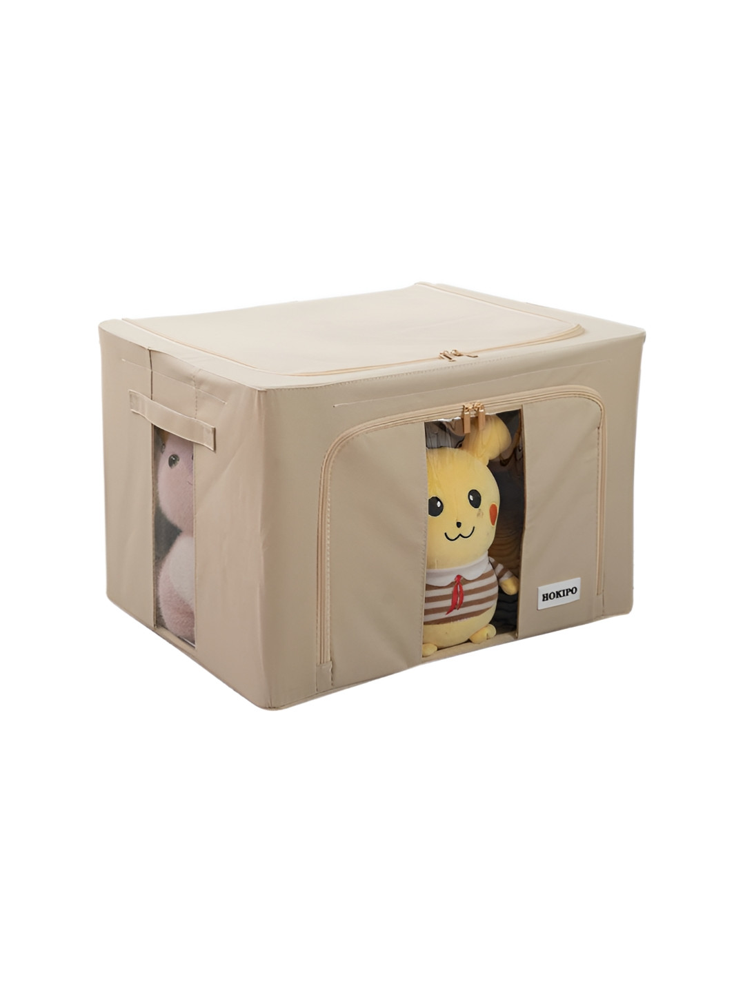 HOKIPO Beige Set of 1 Regular Multi-Utility Foldable Storage Box Organizers