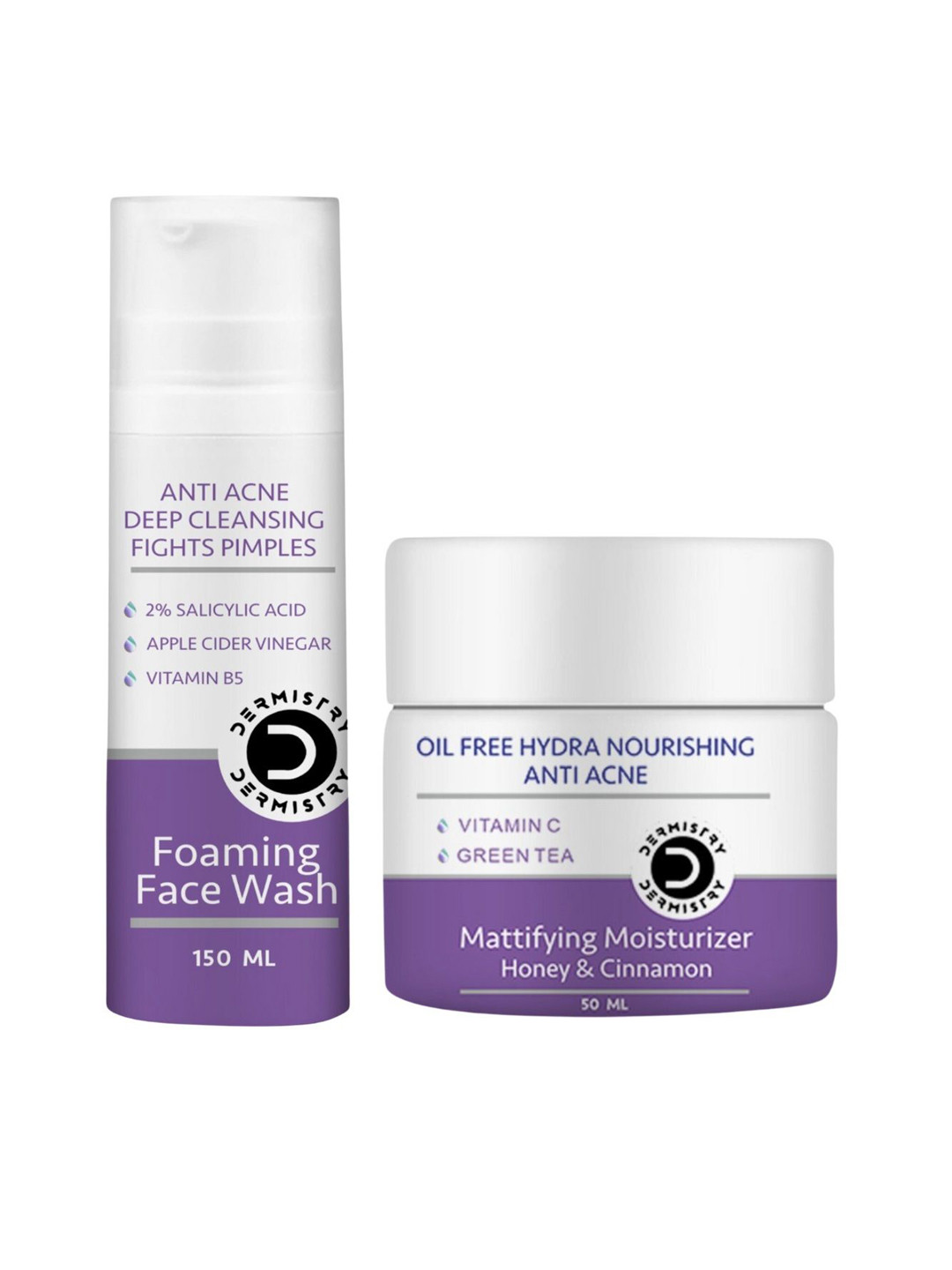 Vigini Set of Dermistry Foaming Face Wash - 150ml & Mattifying Moisturizer - 50ml