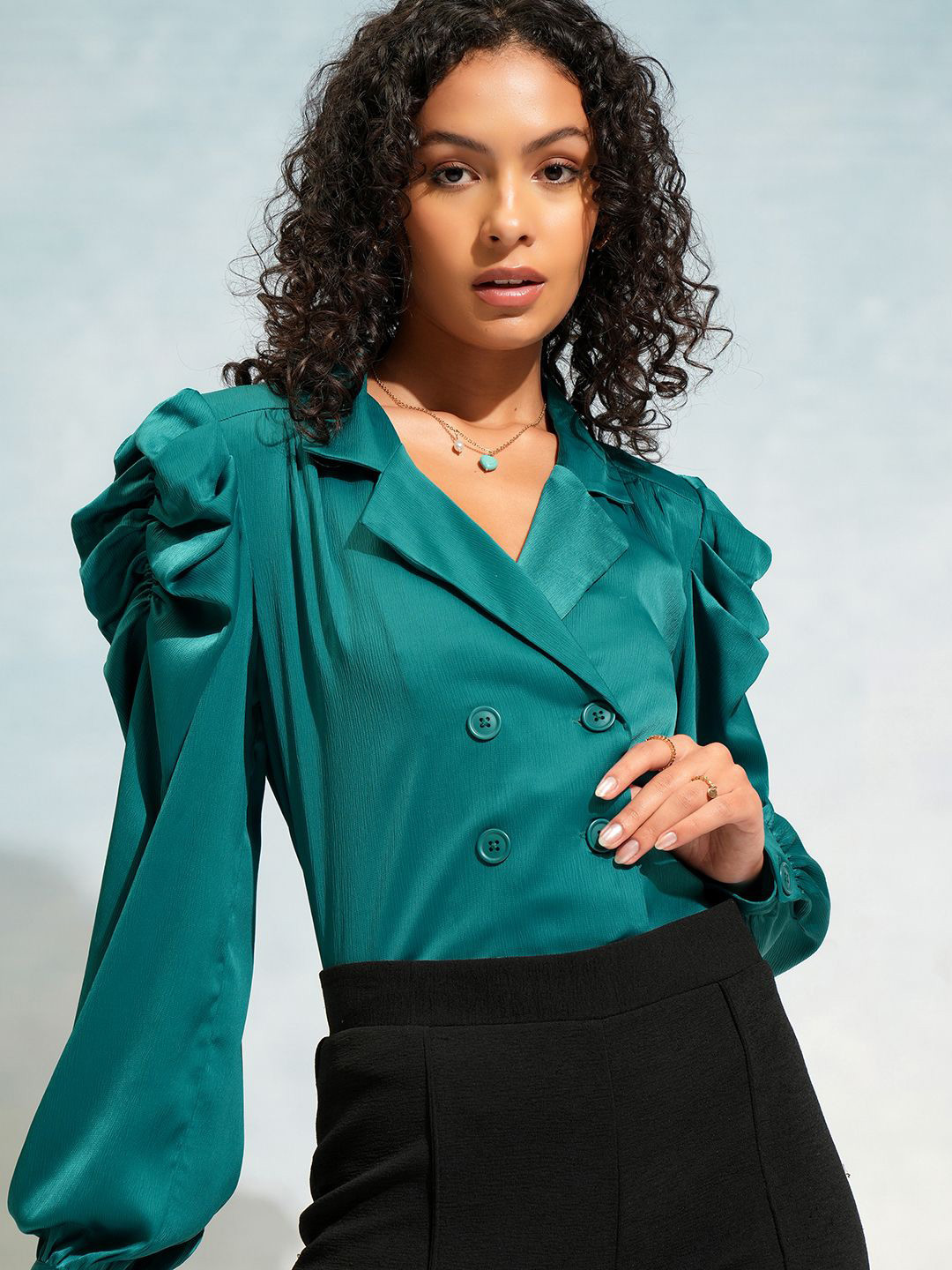 Tokyo Talkies Cuban Collar Shirt Style Top