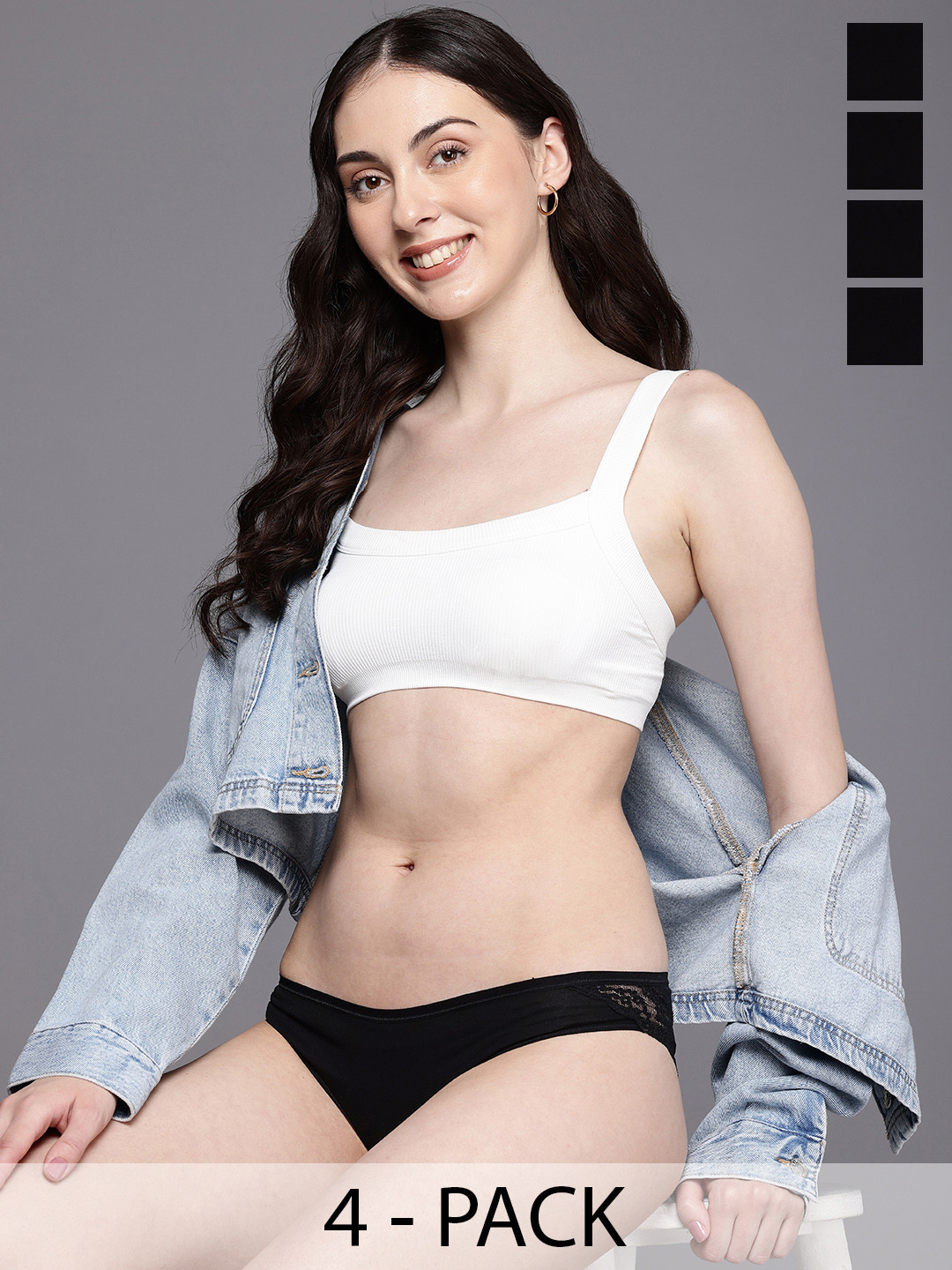 NEXT Women Pack Of 4 Lace Detail Bikini Briefs 137089