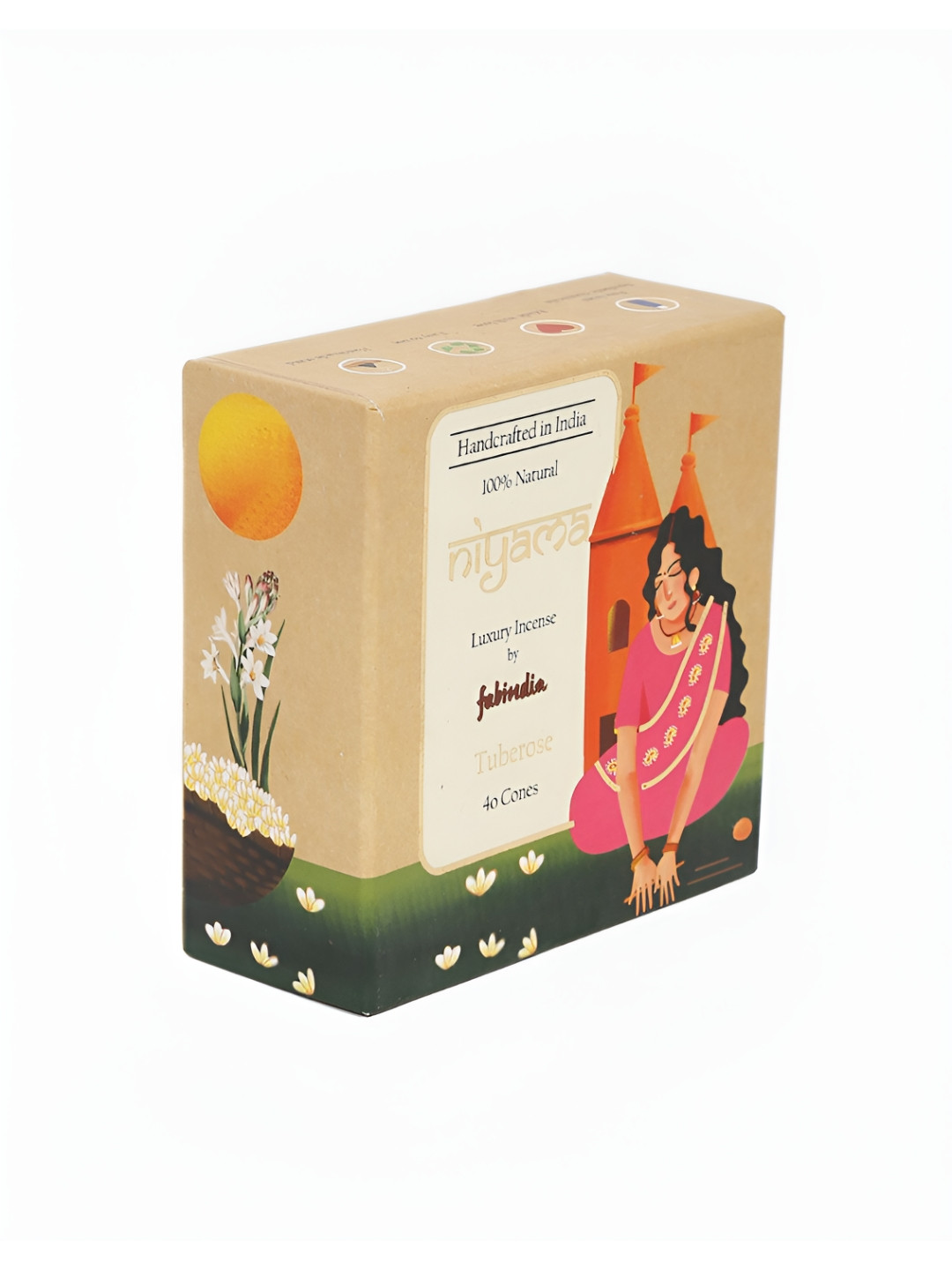 Fabindia Niyama 40-Pcs Brown Tuberose Incense Cones