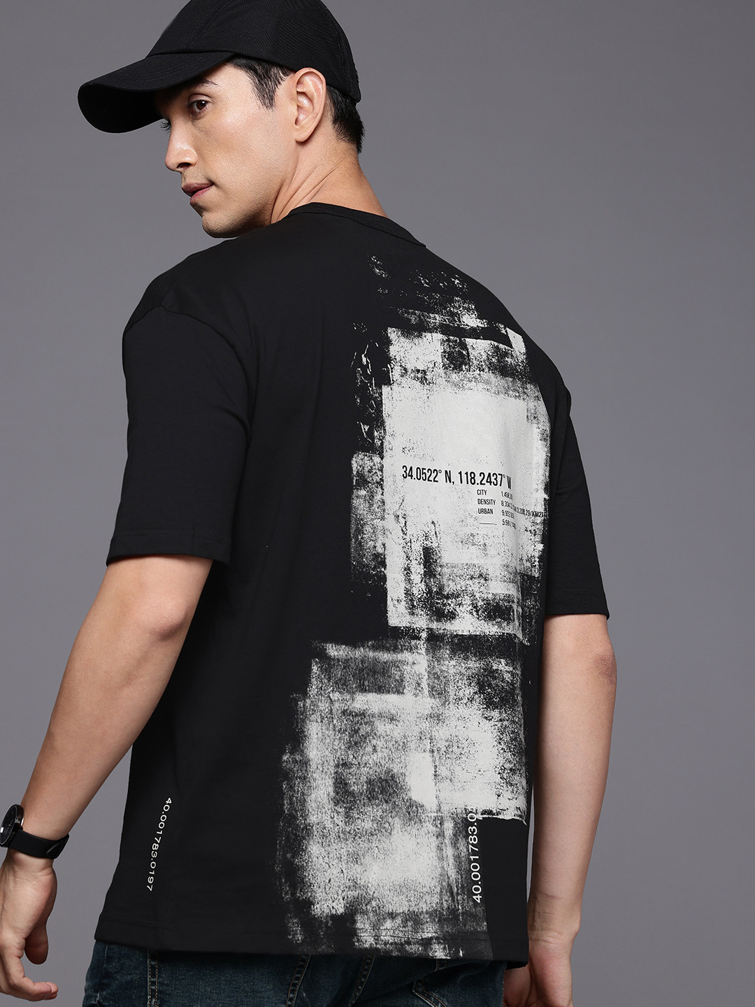 NEXT Graphic Printed Drop-Shoulder Sleeves Pure Cotton Relaxed Fit T-shirt