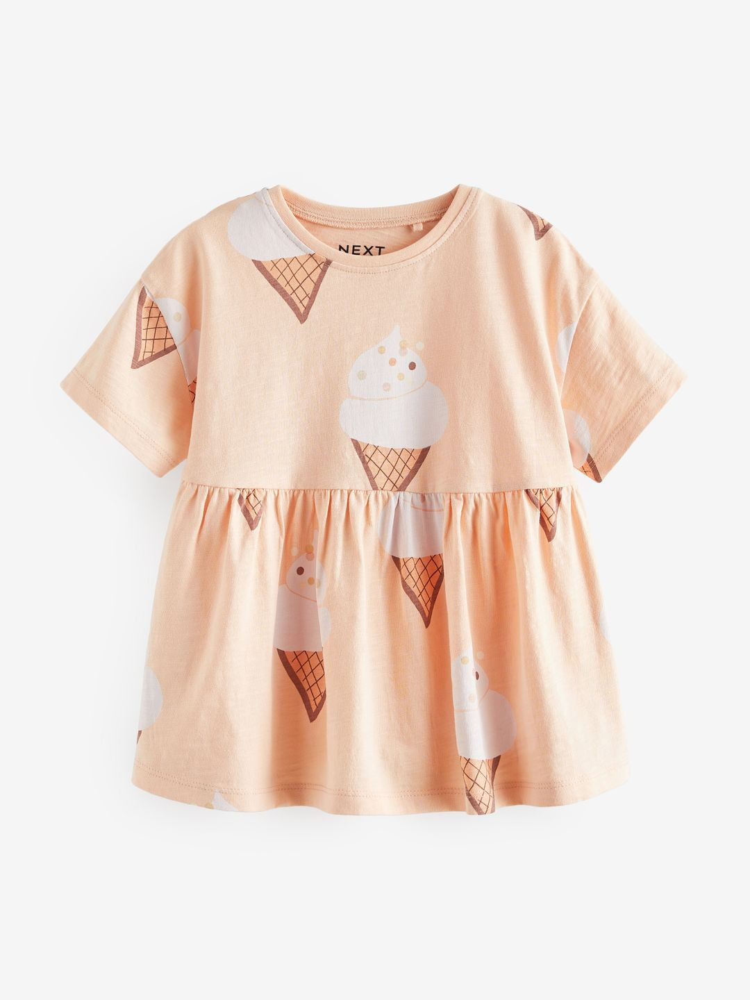 NEXT Infants Girl Printed Pure Cotton Peplum Top